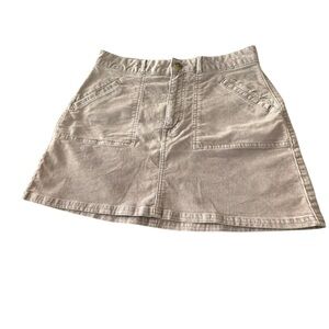 American Eagle Outfitters Cream Cargo A-Line Mini Skirt